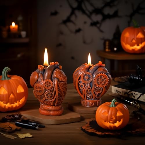 4 Pack Heart Skull Rose Candle Molds - Silicone DIY Craft Molds