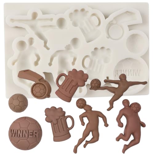 Football Theme Fondant Mold - Silicone Cake Decorating & Crafting Tool - Style A