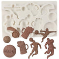 Football Theme Fondant Mold - Silicone Cake Decorating & Crafting Tool - Style A