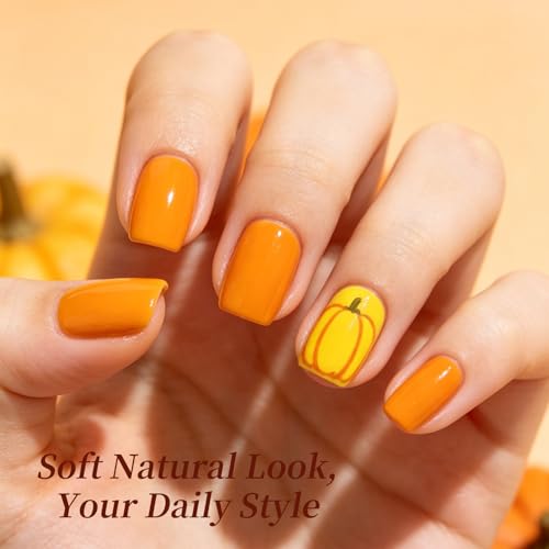 Fall Winter Gel Nail Polish Set - Brown, Caramel, Pumpkin Orange - Fifth Avenue Variation
