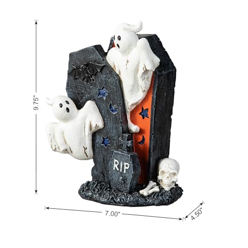 Halloween Ghost Gravestone Table Sign - Indoor Outdoor Decor for Party & Home