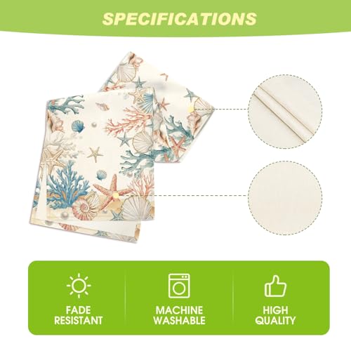 Summer Decorative Table Runner 13x72 Inch Coral Shell Pearl Design - Kitchen & Dining Decor