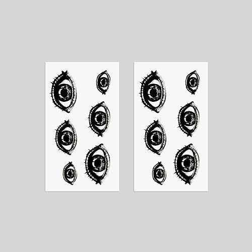Oottati Small Cute Temporary Tattoo Horror Halloween Eye X-166 - 2 Sheets