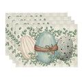 Eucalyptus Eggs Easter Placemats Set of 4 - 12x18 Inch Spring Dining Decor Beige