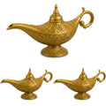 3 Pack Gold Vintage Magic Lamps Arabian Party & Halloween Prop - Costume Accessory
