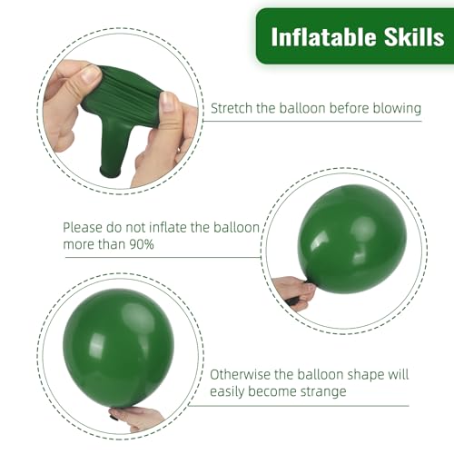 Dark Green Balloons Kit - 87pcs Latex Balloons for Party Decorations, 4 Sizes