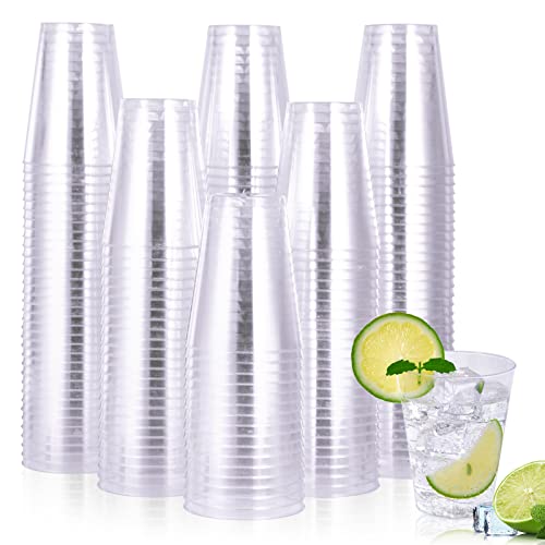 Disposable Plastic Cups 7 oz Clear Pack of 300 - Party, Wine, Whiskey, Halloween