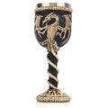 Medieval Gothic Stainless Steel Dragon Chalice Goblet - Resin Body - 7oz Variation B