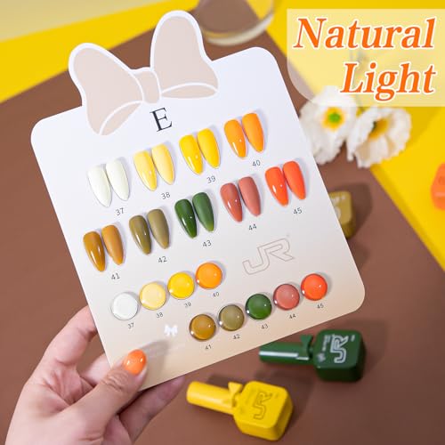 Orange Fall Gel Nail Polish Set - 9 Bright Shades, Quick Dry, Fade-Proof