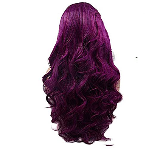 xiweiya Long Ombre Purple Wigs with Dark Roots Side Part 13x3 Lace Front Wigs for Women Drag Queen Wig 26 Inch Heat Resitant Wig 180% Density Hair-replacement Wigs Long Purple Hair