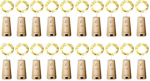 White 12 LED Wine Bottle String Lights with Cork - Waterproof Party Decor
