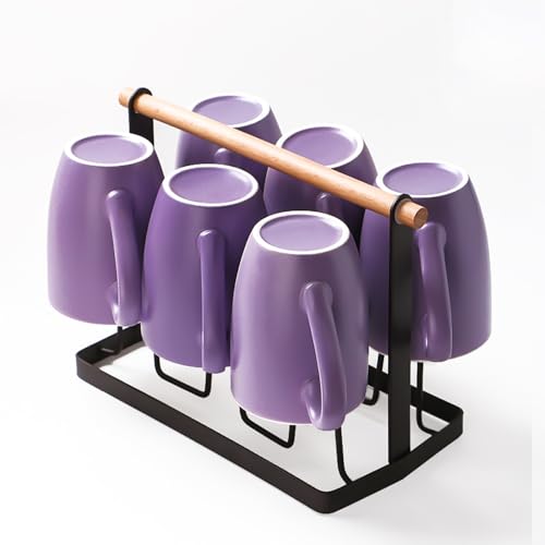 Purple Ceramic Coffee Mug 350ml / 12oz with Handle - Daily Use Tea & Water Cup