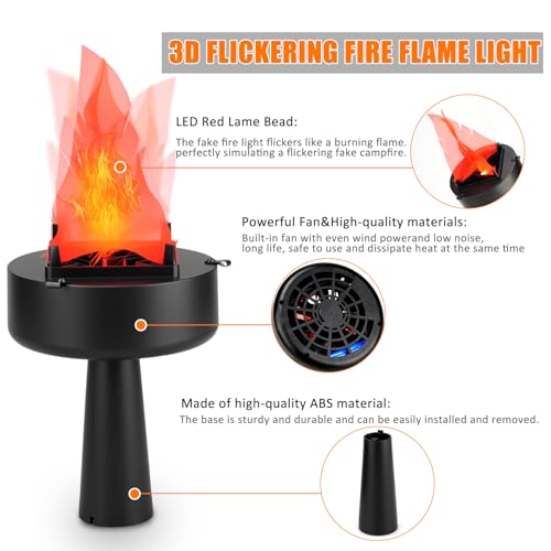 3D Fake Fire Flame Lamp USB Rechargeable LED Effect Light Halloween Christmas Decor