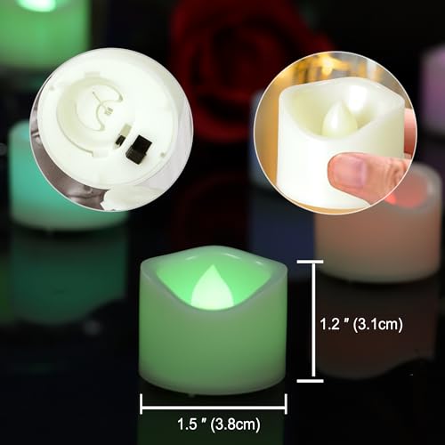 Color Changing Flameless Votive Candles Tea Lights 12 Pack - Battery Operated