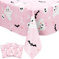 Pink Halloween Tablecloths 8-Pack Disposable Water-Resistant Party Covers for Girls Birthday Baby Shower - Variation 8