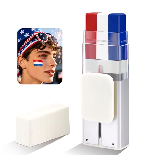 Red White Blue Face Paint Stick - USA Patriotic 4th of July & Soccer Fan