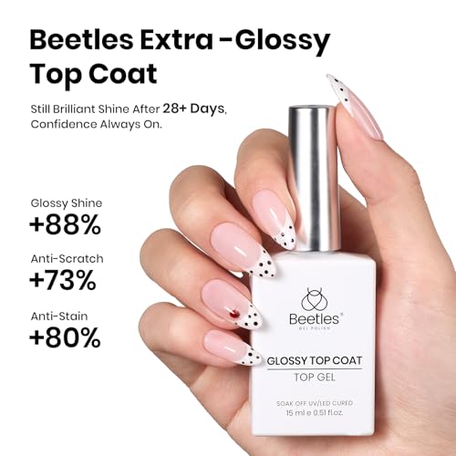 Beetles Gel Nail Base and Top Coat Set with Dehydrator & Primer - E-Clear 4Pcs 15ml