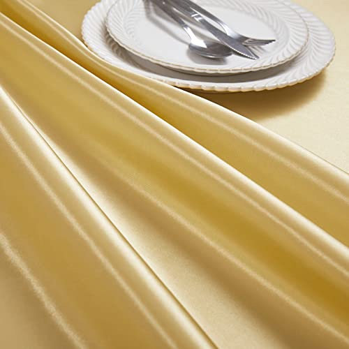 Gold Satin Tablecloth 58x102 Inches - 4 Pack, Rectangular, Elegant Party Decor Variation of 4 / Gold