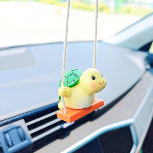 Green Turtle Rearview Mirror Hanging Ornament - Car & Home Decor, Swing Charm