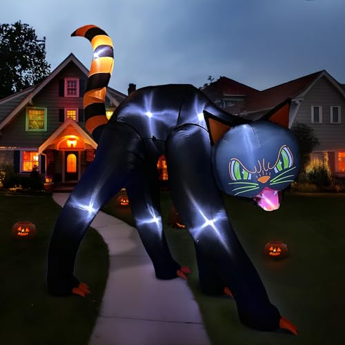 13FT Giant Black Cat Halloween Inflatable Outdoor Decoration - Yard Decor