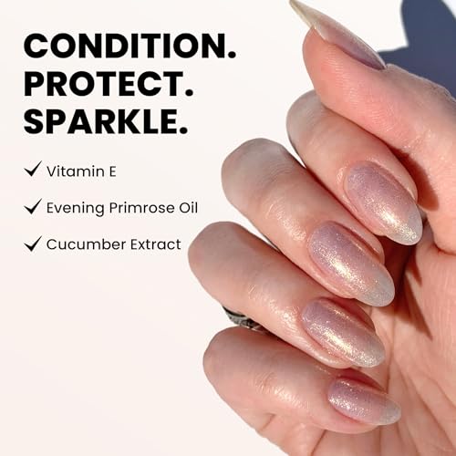LONDONTOWN Sunkissed Shimmer Nail Highlighter 0.4 Fl Oz - Buildable Gold & Pink