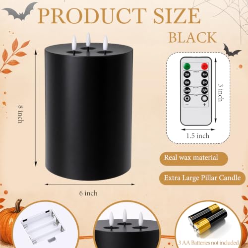 Retisee Black Extra Large Flameless Candle 6" x 8" with Remote - Classic