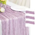 Lilac Purple Cheesecloth Table Runner 21x120 Inches 3 Pack - Elegant Wedding & Party Decor