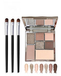 7 Color Eyeshadow Palette - Nude Pink Beige Brown Matte to Glitter - Variation 01