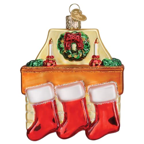 Family of 3 Christmas Stockings Glass Blown Ornament Holiday Decor - Handcrafted