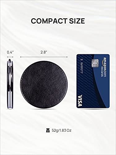 Black Compact 2.8 Inch 1X/10X Magnifying Travel Mirror with Magnetic Closure