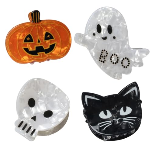 Halloween Claw Hair Clips for Girls & Women - Ghost Design, Variation B
