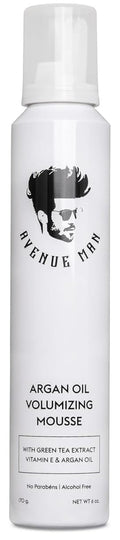 Avenue Man Argan Oil Mousse - Thickening & Volumizing Hair Foam for Men - Strong Hold & Frizz Control | 6.0 oz