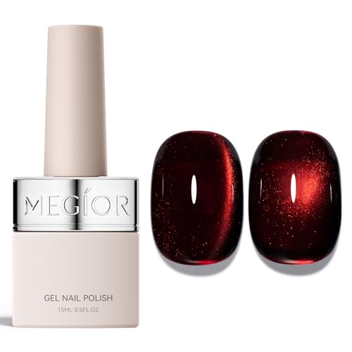 Magnetic Cat Eye Gel Nail Polish - Cherry Bomb, 15 ML, Unique Rainbow Effect
