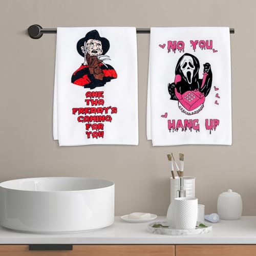 Horror Movie Character Kitchen Dish Towels Set - 4 Pack Halloween Gifts