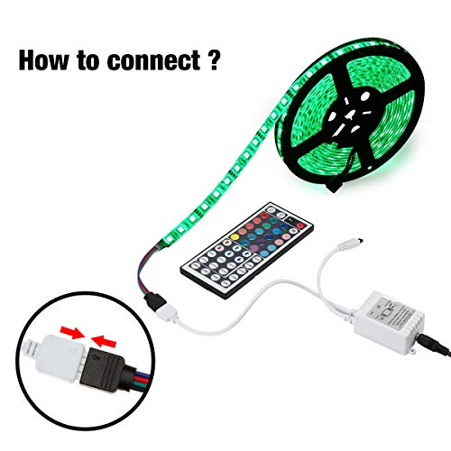RGB Remote Controller & 16.4ft Waterproof RGB LED Rope Lights for Indoor & Holiday Decor