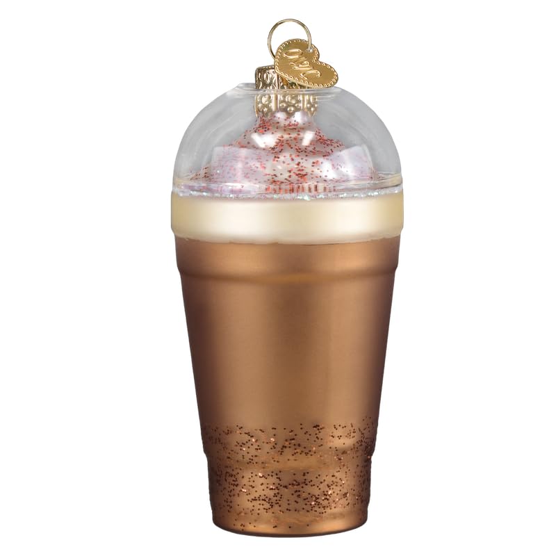 Handcrafted Glass Christmas Ornament - Peppermint Mocha Coffee Holiday Decoration