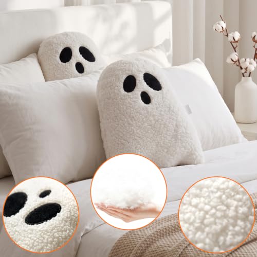 2 Pack Ghost Plush Pillows for Halloween Indoor Decorations