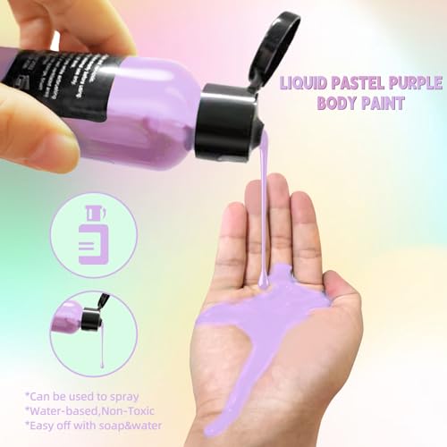 Go Ho Pastel Purple Water-Based Face & Body Paint 2.1oz for FX, Cosplay & Halloween - Variation: Pastel Purple