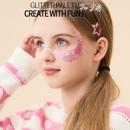 25 Colors Face & Body Glitter Gel Palette for Makeup, Festival & Costume