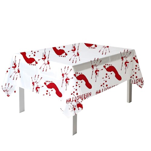 Halloween Zombie Blood Handprint Disposable Tablecloth 54x108 Inch