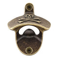 Vintage Skull Wall Mounted Soda Bottle Opener - Antique Bronze - Pirate Design