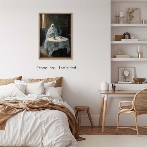 Halloween Ghost Wall Art Canvas Poster 8x12 Unframed Victorian Gothic Decor