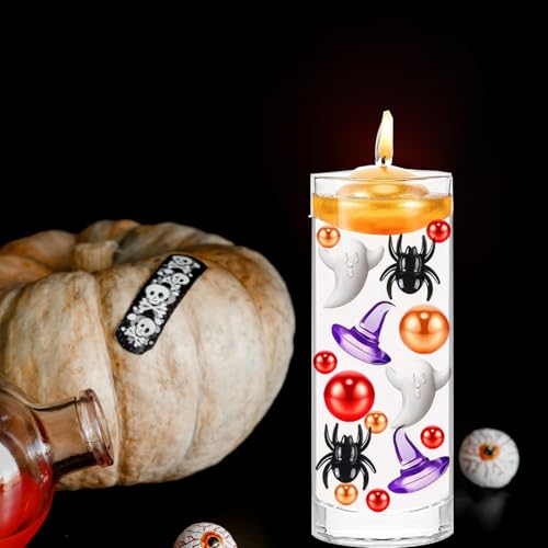 Halloween Vase Fillers Set - Ghost Spider Hat & Bead Decorations - Ghost Spider Hat Variation