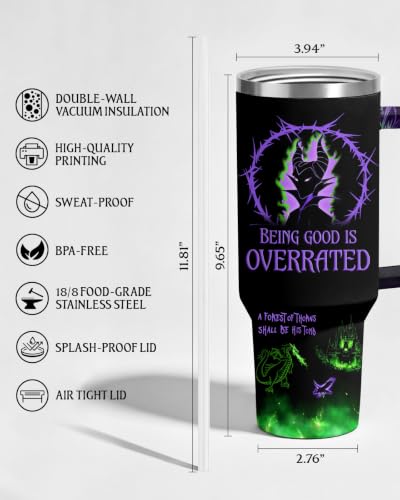 Mistress Witch Dark Queen 40oz Tumbler with Handle - Evil Fantasy Gift