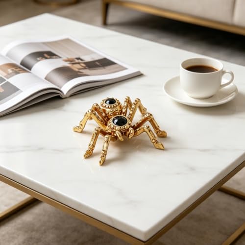 Gothic Spider Wall Decor Halloween Sculpture Antique Gold Resin