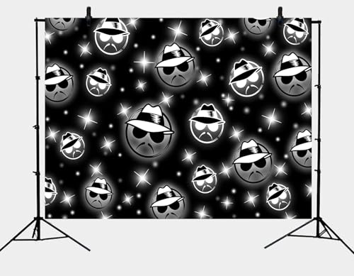 8x6FT Black Glitter Backdrop for Photography and Party Decor - Early 2000s Style - Kids Birthday, Cholo Theme Banner