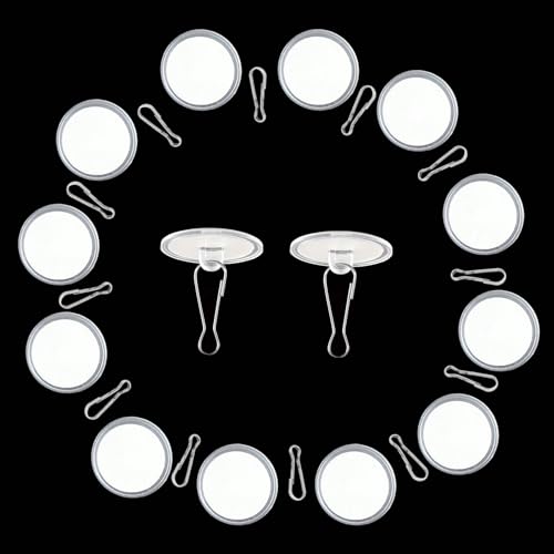 30 Pack Self-Adhesive Ceiling Hooks for Hanging Decorations - Clear Discs & Metal Hooks