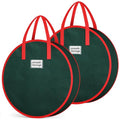Criusia XL Green Christmas Wreath Storage Bag 30" x 8" with Handle