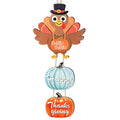 Thanksgiving Door Hanging Sign Decorations - Wooden Fall Wreath with Turkey & Pumpkin - Front Door Decor for Porch & Wall - Variation: Turkey