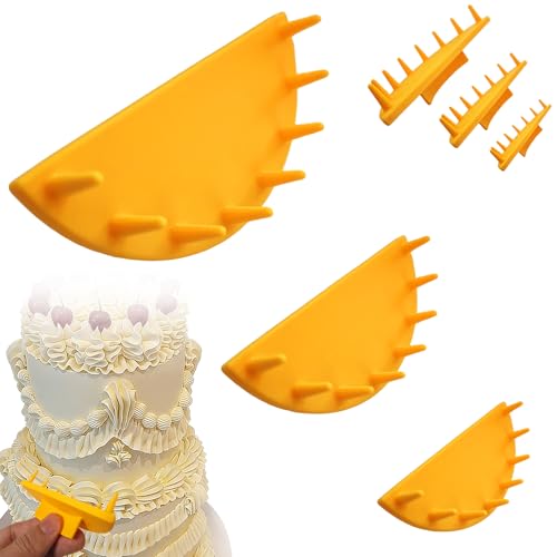 Cake Arch Guide Tools Set for 4-12 Inch Cakes - Ruffle Piping Decorating Guide - Yellow, Variation A